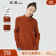 斯琴秋季女焦糖色棉質(zhì)高領(lǐng)套頭插肩休閑編織針織衫毛衣 BAQB012103 焦糖 M