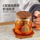 雅集一葉菩提杯泡茶杯茶水分離玻璃杯辦公室喝茶杯子個(gè)人專(zhuān)用杯木蓋款