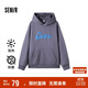 森馬衛(wèi)衣男發(fā)熱抑菌冬季寬松連帽衣服加絨印花情侶裝109724116204