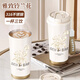 臻廚聚316不銹鋼咖啡保溫杯男女士翻蓋吸管咖啡水杯便攜手提車(chē)載杯子 米白色500ml 鈴蘭咖啡保溫杯 直飲吸管雙飲口