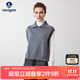 Navigare意大利小帆船翻領(lǐng)背心毛衣女無袖針織衫2334923501 灰 XL 