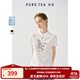 茶·愫【涼感冰皮】puretea茶愫中式立領(lǐng)繡花T恤女水滴襟上衣2025夏新款 暮白 S