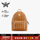 MCM【正品保證】 STARK 小號情侶款鉚釘背包雙肩包 干邑色