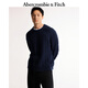 ABERCROMBIE & FITCH男裝24秋冬款寬松經(jīng)典麻花套頭圓領(lǐng)針織衫毛衣KI120-4189 藏青色 M (180/100A)