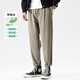 布衣傳說(shuō) 50支抗皺銅氨絲 春季休閑褲子男士寬松直筒錐形長(cháng)褲 卡其 L