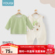 優(yōu)奇嬰兒衣服春裝套裝2025新款寶寶背帶褲兩件套衛(wèi)衣褲子恐龍兒童衣服 【2025新款】恐龍蛋背帶套裝 73