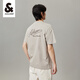 杰克·瓊斯（JACK&JONES）男裝短袖t恤男夏季新款潮流100%純棉休閑半袖T恤男士刺繡純色短袖 C02 倫霧灰 M 175