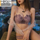 莫代爾紫色蕾絲內(nèi)衣女聚攏小胸性感美背文胸收副乳防下垂無鋼圈胸罩套裝 紫色(套裝) M 34/75AB通杯