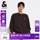 杰克·瓊斯（JACK&JONES）秋季新款男裝潮流毛衣oversized刺繡上衣毛衫舒適百搭純色針織衫 E44 黑砂色 XS 165