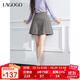 LAGOGO灰色學(xué)院風(fēng)半身裙女拉谷谷2024年冬新款含羊毛柔軟舒適短裙 灰色(R2) L