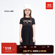 little MO&Co.童裝夏裝女童短袖網(wǎng)紗蓬蓬連衣裙兒童裙子公主裙女孩 黑色 130 130/60