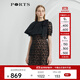 PORTS寶姿女裝 秋冬新品短袖中長(cháng)連衣裙LL9D125LLF001 黑色 S (4)