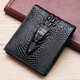 卡帝樂(lè )鱷魚(yú)錢(qián)包男士鱷魚(yú)紋錢(qián)夾頭層牛皮真皮男式短款皮夾卡包青年