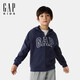 Gap【大小童同款】男女童2025春季新款logo連帽衛(wèi)衣兒童裝687286 海軍藍 160 cm(14-15歲)亞洲尺碼