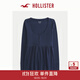 HOLLISTER25秋季新款辣妹系帶娃娃衫亨利領(lǐng)長(cháng)袖T恤女裝339-5242 海軍藍 S (165/84A)