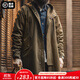 馬登工裝 美式復古磨毛連帽風(fēng)衣男秋M51改良做舊全棉防風(fēng)字母印花外套 咖啡色 （寬松偏大） L
