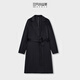 三只小山羊【一百分】秋冬中長(cháng)款 高端大牌西裝領(lǐng) 雙面100純羊絨女士大衣 黑色 S