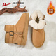 回力雪地靴女鞋新款2024冬季加絨加厚保暖鞋子女厚底東北棉鞋 1051棕色 37