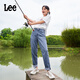 Lee【張凌赫代言】411舒適高腰小直腳藍色日常休閑女士牛仔褲潮流 淺藍色 30 (140-150斤)