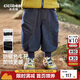 齊齊熊 [500G套絨防褪色]齊齊熊男童牛仔褲冬款加絨加厚寶寶褲子保暖褲