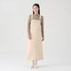 無(wú)印良品（MUJI）女式 木棉混 燈芯絨 背帶裙寬松直筒中長(cháng)款連衣裙 美拉德BE12CC3A 象牙色 XL