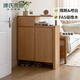源氏木語(yǔ)實(shí)木鞋柜矮柜儲物柜客廳入戶(hù)玄關(guān)柜家用收納柜落地隔斷柜 【1】（原木色）0.85米鞋柜（左抽） 整裝