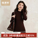 恒源祥【無(wú)縫一體羊毛】羊毛衫女裝秋冬毛衣薄款修身純色打底針織衫上衣 暗紫 L /170/92A