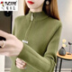 啄木鳥(niǎo)（TUCANO）羊毛衫女秋冬新款半高領(lǐng)毛衣女拉鏈套頭大尺碼羊毛針織打底衫修身 綠色 XL (建議120-130斤)