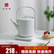 友茗堂電水壺煮茶器電熱水壺家用辦公室小型迷你燒水壺茶具套裝自動(dòng)燒水壺 0.7L 快速燒水壺白色