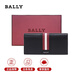 巴利（BALLY）新年禮物送男友錢(qián)包新款時(shí)尚簡(jiǎn)約小牛皮長(cháng)款錢(qián)包皮革錢(qián)夾 6218067 黑色