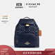 蔻馳（COACH）【專(zhuān)享直降】奧萊女士經(jīng)典標志丹寧布PACE大號雙肩包背包通勤旅行 IM/丹寧藍色/天然色