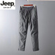 JEEP SPIRIT輕奢高檔冬季戶(hù)外沖鋒褲加絨加厚多口袋防風(fēng)防水徒步登山滑雪褲男 灰色加-絨 L 130-145斤