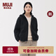 無(wú)印良品（MUJI）女式長(cháng)毛抓絨拉鏈連帽衫女外套長(cháng)袖25年秋季新品搖粒絨短外套女裝 深藏青色 XL （165/92A）