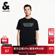 杰克·瓊斯（JACK&JONES）男裝25年短袖T恤男士夏季純棉潮流休閑圓領(lǐng)哥特字母高端黑色半袖 E40黑色 常規 XL