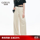 歌莉婭牛仔褲女2025新款松弛感天絲高腰長(cháng)褲超好看寬松闊腿褲1E5JCD030 05W米白 29