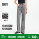 森馬（Semir）森柔牛仔牛仔褲女涼感闊腿褲25夏顯腿長褲子109325124006