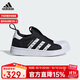 阿迪達斯（adidas）童鞋三葉草秋冬男女小童一腳蹬貝殼頭鞋 IH3049黑/白/橘綠