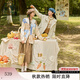 紫涵（ZIHAN）紫涵圓領(lǐng)針織開(kāi)衫女2025秋季新款田園風(fēng)撞色貼布刺繡拼接毛衣外套 落日橘 M