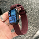 方哲（FANGZHE）品牌原裝適用蘋(píng)果iwatch9手表帶S11/s10/s8/7休閑風(fēng)尼龍編織磁吸 【醬紫色】表帶 適用iwatch9/8/7【45MM表盤(pán)】
