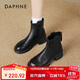 達芙妮棕色靴子女2025新款秋季切爾西瘦瘦靴英倫風(fēng)馬丁靴高跟短靴