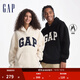 GAP男女裝刺繡字母logo仿羊羔絨連帽衛衣套頭衫609050 米色 L (175/96A) 亞洲尺碼