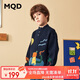 馬騎頓（MQD）男童卡通萌趣寬松半開襟毛衣22年冬季新款寬松加絨兒童針織衫