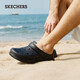 斯凱奇（Skechers）夏季男士洞洞鞋外穿軟底包頭涼鞋拖鞋輕便防滑沙灘鞋243160