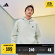 adidas情侶加絨加厚寬松連帽長(zhǎng)袖套頭衛(wèi)衣男女秋冬阿迪達(dá)斯輕運(yùn)動(dòng) 淺綠   M