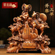 聚善緣三羊開泰生肖羊擺件招財(cái)客廳玄關(guān)辦公室酒柜裝飾品公司開業(yè)禮物 三羊開泰木紋色 高約37cm