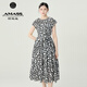 阿瑪施（AMASS）女裝新款浪漫丁達爾暈染純棉連衣裙（附腰帶）5500533 黑白 S (2碼)