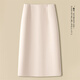 黑色a字半身裙女春秋2026新款高腰高級感開(kāi)叉冬裙直筒包臀毛呢裙 米白色-毛呢-長(cháng)款71cm L (28)