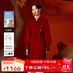 秋水伊人100%綿羊毛國風(fēng)感雙面呢外套冬季新款女裝廓形大衣 大紅 L