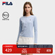 FILA 斐樂(lè )官方女子針織長(cháng)袖衫2025冬新款時(shí)尚經(jīng)典休閑修身亨利衫 艾麗斯藍-LB M 165/84A/M