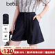 百圖betu女裝2025夏季新款牛仔褲高腰舒適棉感短褲百搭褲子女2504T72 深牛仔藍 M